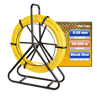 Ruban de poisson en fibre de verre Tanghu 6MM 426FT ruban de pêche tiges de câble ruban de poisson conduit Rodder extracteur de fil avec Cage et support de roue