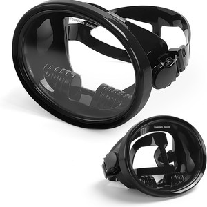 Masque de plongée en silicone liquide, une seule fenêtre, verre trempé, anti-buée, réglable, universel, pour la plongée avec tuba et les sports nautiques - Product Image 1