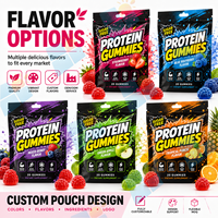 Gummies protéinés à la fraise avec isolat de protéines de pois sans sucre, 20 unités, supplément nutritionnel sportif à croquer, usine OEM