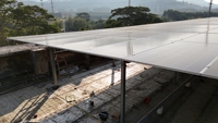 Système de montage solaire BIPV modulaire préfabriqué, étanche, en alliage zinc-aluminium-magnésium, garantie 25 ans, résistance au vent 56, non applicable