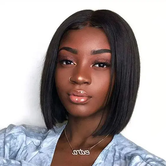 Sleek Straight Short Bob Wigs Hot Sell Best Human Hair Wigs Middle Part Brazilian Remy Hair HD Lace Front Wigs Human Hair