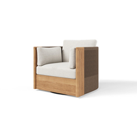 Fauteuil de salon contemporain FERLY en teck à une seule corde, confortable, luxueux, moderne, durable, imperméable, pour jardin et extérieur