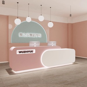 Escritorio de recepción moderno en forma de L, salón de belleza, recepción, Boutique, mostrador de recepción, mostrador para tienda de maternidad y bebé - Product Image 2