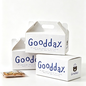 Boîte à emporter en papier kraft blanc <span class=keywords><strong>Goodday</strong></span>, boîte à pâtisserie portable pour gâteaux, brownies, pâtisseries, friandises, emballage de vente au détail et en gros - Product Image 1