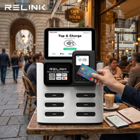 Station de location de batteries externes partagées Relink à 6 emplacements, paiement NFC POS, écran 8 pouces, borne de recharge 40W, machine de location CE OEM ODM