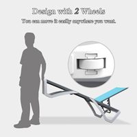Chaise longue réglable moderne en aluminium pour l'extérieur avec ensemble de table pour la terrasse de la piscine pour la cour de la piscine (1 chaie + 1 table)
