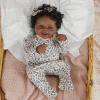 Poupée Reborn Afro-Américaine Lifereborn, Bébé Reborn Réaliste, Bébé Reborn de 18 Pouces, Fille Noire Réaliste avec Cheveux Afro