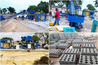 QTJ4-25 Machine de fabrication de blocs de béton, de pavés creux et de bordures entièrement automatique avec pompe et moteur pour le Maroc