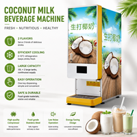 Distributeur de lait de coco industriel avec autocollant publicitaire personnalisé, double tête, distributeur de boissons commercial, équipement de restauration