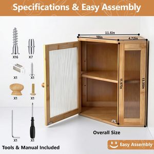Armoire de rangement pour pain en bambou, double porte, d'angle, en bois, avec couvercle en acrylique, 2 niveaux, pour le rangement des aliments dans la cuisine - Product Image 5