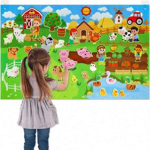 Tablero de Fieltro Educativo para Preescolar, Tablero con Temática de Granja, Juego de Tapete de Juego Educativo de Fieltro - Product Image 1