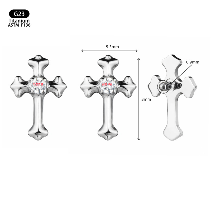 Alliage de titane incrusté de zircon blanc