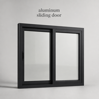 Porte coulissante moderne en aluminium noir, double vitrage, cadre fin, norme nord-américaine, pour maison et patio