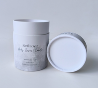 Vente en gros de pots à bougies en papier biodégradable, recyclables, écologiques, personnalisés, faits à la main, de luxe, avec couvercle, pour l'emballage de produits de beauté
