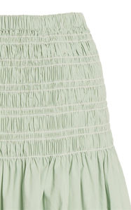 2021 Wholesale <strong>Summer</strong> Women's High Waist Poplin a Line Ruffle Smocked Long <strong>Maxi</strong> <strong>Skirts</strong> - Product Image 4