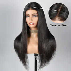 Bone Straight Bleached Kont Raw Human Hair Per Plucked 4x6 Glueless Full HD Lace Closure Wigs Glueless Human Hair Wigs Perruques