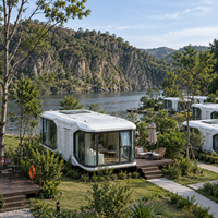 Capsule spatiale modulaire mobile en acier durable pour hôtel, bureau, bâtiment, cour, restaurant avec système intelligent
