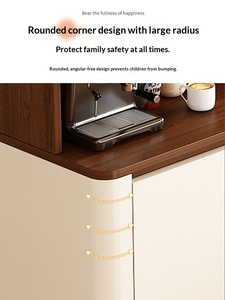 Armoire de rangement multifonctionnelle pour salon et cuisine, style ancien moyen, 3 tiroirs, panneaux de particules, porte-vin, meubles de maison - Product Image 3