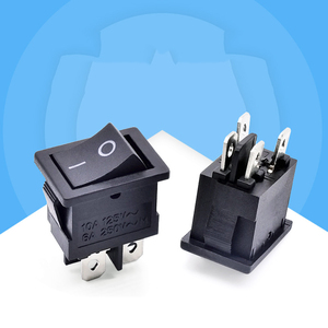 Interrupteur à bascule noir 4 broches 2 positions marche/arrêt 6A 250V/10A 125V, mini interrupteur pour bateau 21*15 - Product Image 6