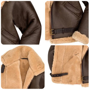 سترة رجالية جديدة مبطنة بالفرو للتجارة الخارجية-سترة جلدية سميكة من الفرو الصناعي - Product Image 3