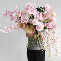 COLOTISAN haute qualité fleurs artificielles papillon orchidée Rose Bouquet événements de mariage décor de fête bricolage utilisation herbe Type de plante