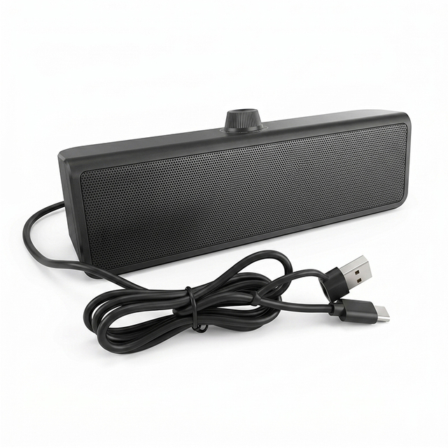 USB Computer Speakers with Dual USB-A & USB-C Ports Plug and Play Laptop Desktop PC Speaker for Home Office Computer