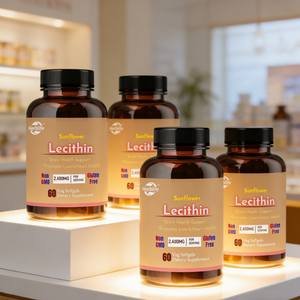 Cápsulas de Suplementos Herbales de Lecitina de Soya y Girasol, Personalizadas <span class=keywords><strong>OEM</strong></span>/ODM, para la Salud Cerebral y Hepática de Adultos, Venta al Por Mayor - Product Image 4