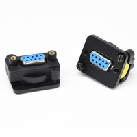 Conector Industrial RS232 D-SUB de 9 Pines DIN, Hembra a Hembra, Carcasa PA, 5A, IP67, para Soldar en Panel VGA