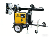 Générateur diesel mobile de type remorque à longue durée de vie, tour d'éclairage LED de 7 m avec indice de protection IP65 et angle de faisceau de 360°