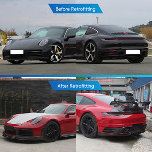 Kit de carrosserie en fibre de carbone humide pour <span class=keywords><strong>Porsche</strong></span> 911 992 <span class=keywords><strong>TechArt</strong></span>, années 2019-2025, neuf, comprenant un spoiler avant, un spoiler arrière, des jupes latérales et un spoiler arrière. - Product Image 2