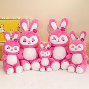 HECION morbido carino fragola fiaba rosa dormire Bedtime coniglio peluche bambola carino regalo di pasqua bambole regalo Barbiepink - Product Image 1