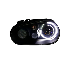 Fari a LED completi personalizzati per Volkswagen <span class=keywords><strong>Golf4</strong></span> 2002-2008 lampade anteriori con obiettivo per proiettore Bi-xeno con DRL - Product Image 5