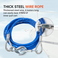 Cuerda de Remolque para Camiones Largos, Plegable, de Alta Calidad, con Cable de Acero Resistente, Herrajes para Remolque