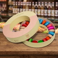Nouvelle conception de boîte en carton ronde personnalisée pour l'emballage de desserts, boîte circulaire pour l'emballage de macarons, de bonbons et de chocolats