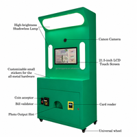 Photomaton instantané vert portable avec imprimante, appareil photo reflex numérique Bluetooth pour fêtes, mariages, kiosque en libre-service, centre commercial