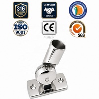 Accessoires de quincaillerie pour bateaux, yachts et navires : Base de poteau de lumière de lanterneau en acier inoxydable 316 pour garde-corps de 19 mm (3/4 pouce)