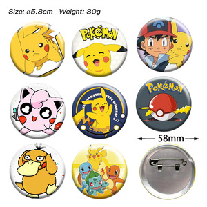 Poke dessin animé mignon <span class=keywords><strong>Pikachu</strong></span> 58mm broches haute qualité créatif périphérique cadeaux sac à main vêtements <span class=keywords><strong>Badge</strong></span> décoration en gros broches - Product Image 1