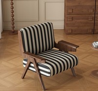 Chaise de canapé simple en bois massif vintage de style français chaise de salon design décontractée pour chambres d'hôtes hôtels réunions d'affaires