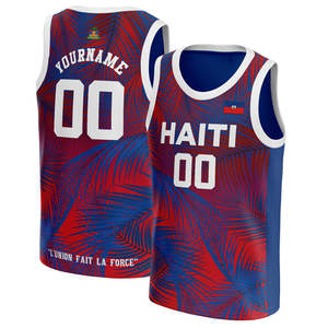 Dropshipping pakaian basket negara Karibia kustom sublimasi atasan basket desain Jamaika - Product Image 4