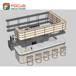 Premium Coffee Merchandise Display <b>Rack</b> Laminate Wood Finish Coffee Bean Display Area Cafe Product Display <b>Rack</b> - Product Image 4