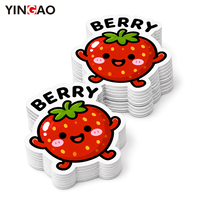 Autocollants personnalisés découpés à la forme de fruits, fraises, mignons, kawaii, pour journal, scrapbooking, agenda, ordinateur portable, étiquettes de récompense pour enfants, vente en gros