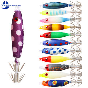 Japon Matériel PVC Squid Jig Bois Crevettes Leurre De Pêche Dur Appâts pour UKISUTTE - Product Image 2