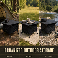 Table de camping moderne Woqi, pliable, portable, ultralégère, en alliage d'aluminium, avec sac de rangement en maille, mobilier d'extérieur