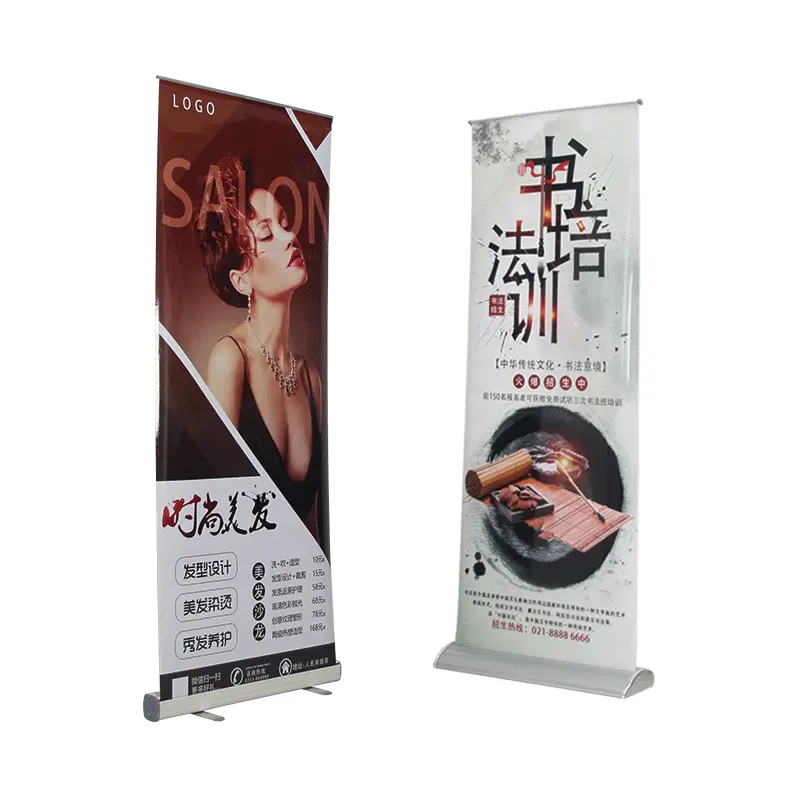 shop display banner outdoor waterproof advertising billboard led a frame sign tension fabric pop up straight display stand cheap