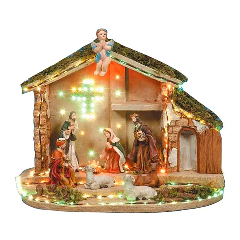 Resin Catholic Figurines Christ Birth of Jesus Ornament Gifts Nativity Scene Crafts Resin Christmas Decoration