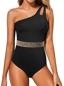 Traje de baño de una pieza elástico y moderno para mujer, con doble tirante y espalda descubierta, estilo europeo y americano, venta al por mayor - Product Image 2