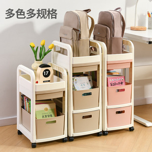 Portable <b>Backpack</b> Organizer With <b>Wheels</b> Multi Tier Book Storage Rack For Students Office Use - Product Image 4