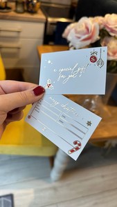 Bons cadeaux de Noël en feuille d'or Mini carte de vœux avec enveloppes pour la beauté et l'esthétique Cartes d'anniversaire de remerciement - Product Image 3