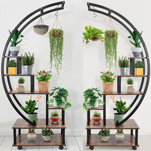 2 Chiếc Giá Đỡ Cây Trong Nhà Bằng Kim Loại Cao 6 Tầng Có Vòng Treo Thang Hình Nửa Mặt Trăng Giá Đỡ Cây Giá Đỡ Nhiều Cây - Product Image 4