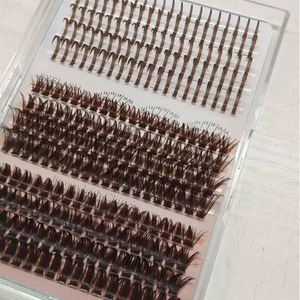 Nouvelle Série en Gros de Faux Cils Réutilisables à 10 Rangées, Longueurs Mixtes, Bande en <span class=keywords><strong>Coton</strong></span> Noir Auto-Adhésive, Faits à la Main, Logo Personnalisé, Naturels - Product Image 4